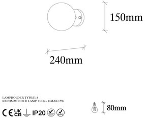 Стенна лампа в бял и бронзов цвят ø 15 cm Atmaca – Opviq lights