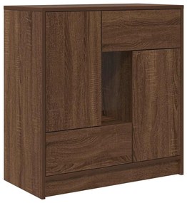 861847 vidaXL Бюфет с чекмеджета и вратички, кафяв дъб, 70,5x34x74,5 см