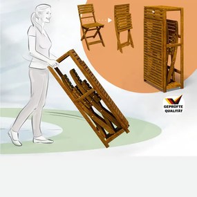 Градински комплект от 3 части CASARIA® от акациево дърво - сгъваема маса + 2 стола