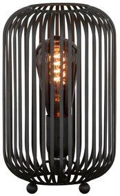Черна настолна лампа с метален абажур (височина 25 cm) Cage – Fischer & Honsel