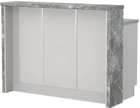 Островна кухненска пейка Modena-Length: 150 cm.-White glossy-Siena Marble