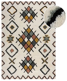Кремав ръчно изработен вълнен килим 120x170 cm Moroccan Midar – Flair Rugs