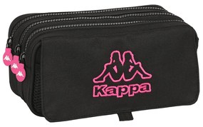 Троен Моливник Kappa Black and pink Черен (21,5 x 10 x 8 cm)