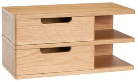 Висящо нощно шкафче с рафтове от дъб в естествен цвят Öppen - Hübsch