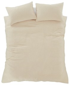 Бежово двойно удължено спално бельо 230x220 cm Muscat Waffle – Pineapple Elephant