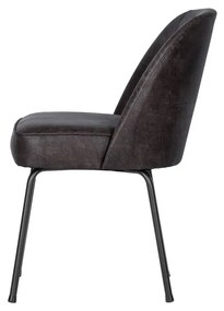 Черни кожени трапезни столове в комплект 2 бр. Vogue – WOOOD