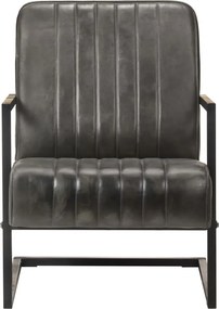 321858 vidaXL Конзолен фотьойл, състарено сиво, естествена кожа