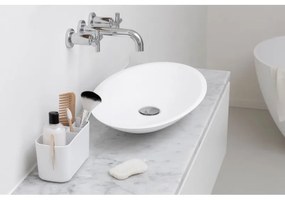 Кутия за аксесоари за баня Brabantia ReNew 1003494, Устойчива на корозия, Вътрешен разделител, Противоплъзгаща основа, Бял