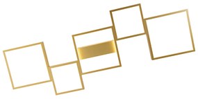 Таванна лампа златиста с LED 3-степенен димер 5-светлина - Lejo