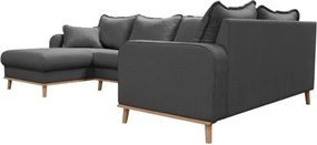 Тъмносив ъглов диван (ляв ъгъл) Beata - Ropez