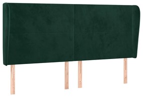 3117733 vidaXL Горна табла за легло с уши, тъмносива, 163x23x118/128 см кадифе