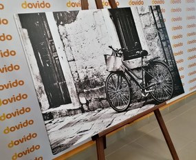 Картина на платно – Ретро колело в черно-бял вариант