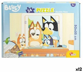 Детски Пъзел Bluey Двустранно 24 Части 50 x 35 cm (12 броя)