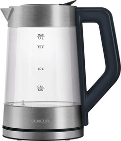 Sencor - Електрическа кана с терморегулация 1,7 л 2200W/230V матов хром/черна