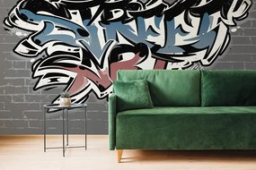 Самозалепващ тапет – С тухлена имитация и надпис Street Art