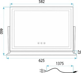 Огледало LED STUDIO White 58x45