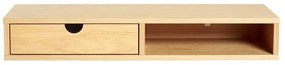 Нощно шкафче в дъбов декор с рафтове в естествен цвят Farsta - Woodman