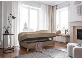 Кафяво-сив шезлонг от рипсено кадифе (десен ъгъл) Chic Charlotte – Miuform