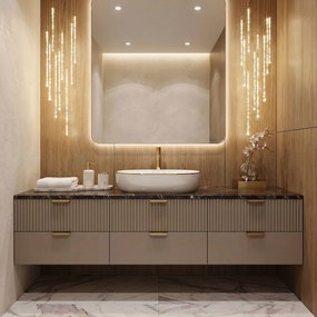 Умивалник за плот Rea CLEO White Gold Edge