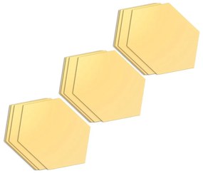Комплект стикери за стена 12 бр. 17x20 cm Hexagons Gold - Ambiance