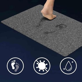 Антрацитен килим за баня 50x80 cm Granite – douceur d'intérieur