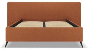 Тапицирано двойно легло в тухлен цвят с място за съхранение и решетка с размери 160x200 cm Walter - Milo Casa