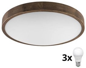 Brilagi - LED таванно осветително тяло CARVALHO SLIM 3xE27/60W/230V, дъб/орех, Ø