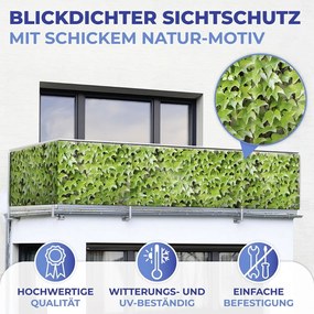 Зелен пластмасов балконски параван 500x85 cm Wilder Wein – Maximex