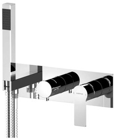 Вградена душ батерия в лъскаво-сребрист цвят (2 изхода) Pax – Sapho