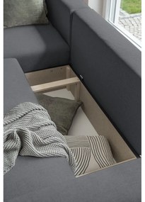 Тъмносив ъглов разтегателен диван (U-образен) Homely Tommy - Miuform