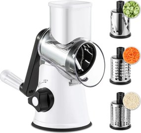 Ренде Izibizi PS-336A, 3 сменяеми приставки, Неръждаема стомана, Вакуумираща основа, Бял