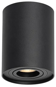 Модерен таванен прожектор черен въртящ се и наклоняващ се - Rondoo up