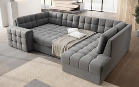 Ъглов диван Bale U-Тъмно сиво-Десен