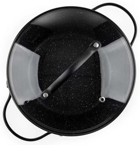 Тенджера Luigi Ferrero Symphony FR-2010, 20x10.5 см, 2.6 л, Незалепващо покритие, Стъклен капак с отвор за пара, Стоманени дръжки с PVD, Индукция, Черен мрамор