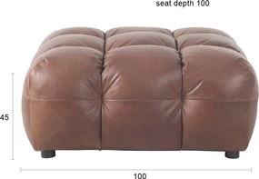 Кафява кожена модулна табуретка Hackman – Dutchbone