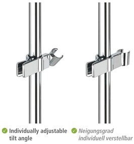 Държач за душ глава от неръждаема стомана в блестящо сребристо - Wenko