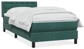 3318432 vidaXL Box Spring легло с матрак Тъмнозелено 80x210 cm Кадифе