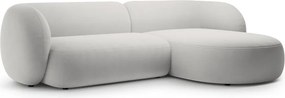 Светлосив кадифен ъглов диван (десен ъгъл) Kate – Micadoni
