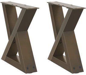 4012679 vidaXL Крака за масичка за кафе, 2 бр., естествена стомана, 30 x (30-31,3) см, стомана