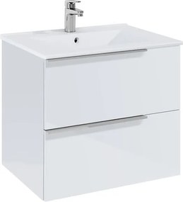 Шкаф 600 mm, Elegant plus бял гланц с 2 чекмеджета и умивалник