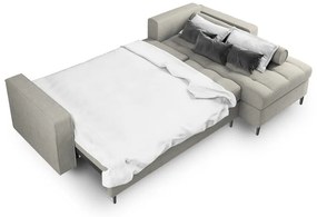 Светлосив ъглов разтегателен диван , десен ъгъл Santo - Milo Casa