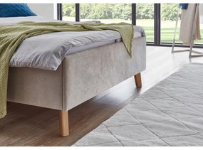 Бежово двойно легло 140x200 cm тапицирано с включена подматрачна рамка Piano – Meise Möbel