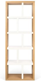 Етажерка за книги в дъбов декор в бял и естествен цвят 70x198 cm Berlin - TemaHome