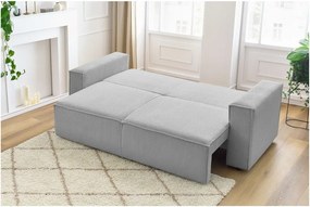 Светлосив диван от велур 245 cm Nihad - Bobochic Paris