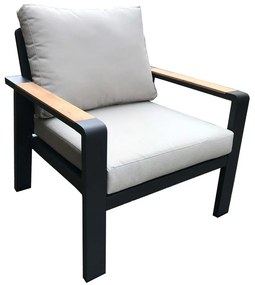 Сив алуминиев градински комплект за отдих за 5 души Rotterdam – Rojaplast