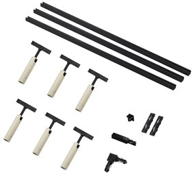 Модерна релсова система за осветление с 6 бежови и черни прожектори 1-фазов - Slimline Uzzy