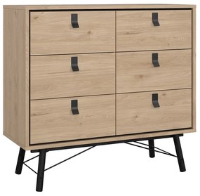 Нисък скрин с дъбов декор в естествен цвят 102x99 cm Ry - Tvilum