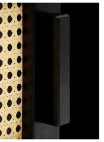 Черна телевизионна масичка от борова дървесина с ратанови вратички Jolene - Støraa