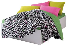 Черно-бяло двойно удължено спално бельо от памук Renforcé с включен долен чаршаф, 4 части 200x220 cm Dazzle – Mijolnir