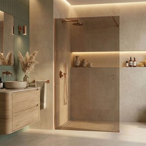 Параван за душ Rea Flexi Brown / Brush Copper 90